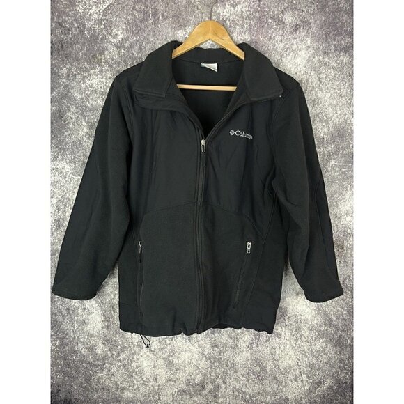 Columbia Collared Full Zip Softshell Fleece Jacket Black Mens Medium XM634 - Picture 1 of 11